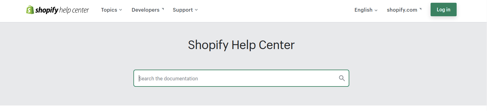 Screenshot of Shopify documentation
