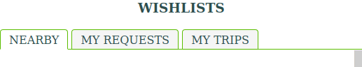 Screenshot of the Wishlists tab
