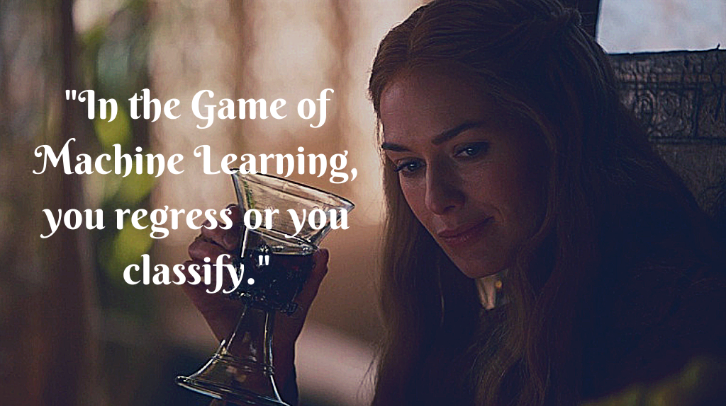 Meme from TV show Game of Thrones showing character sipping wine